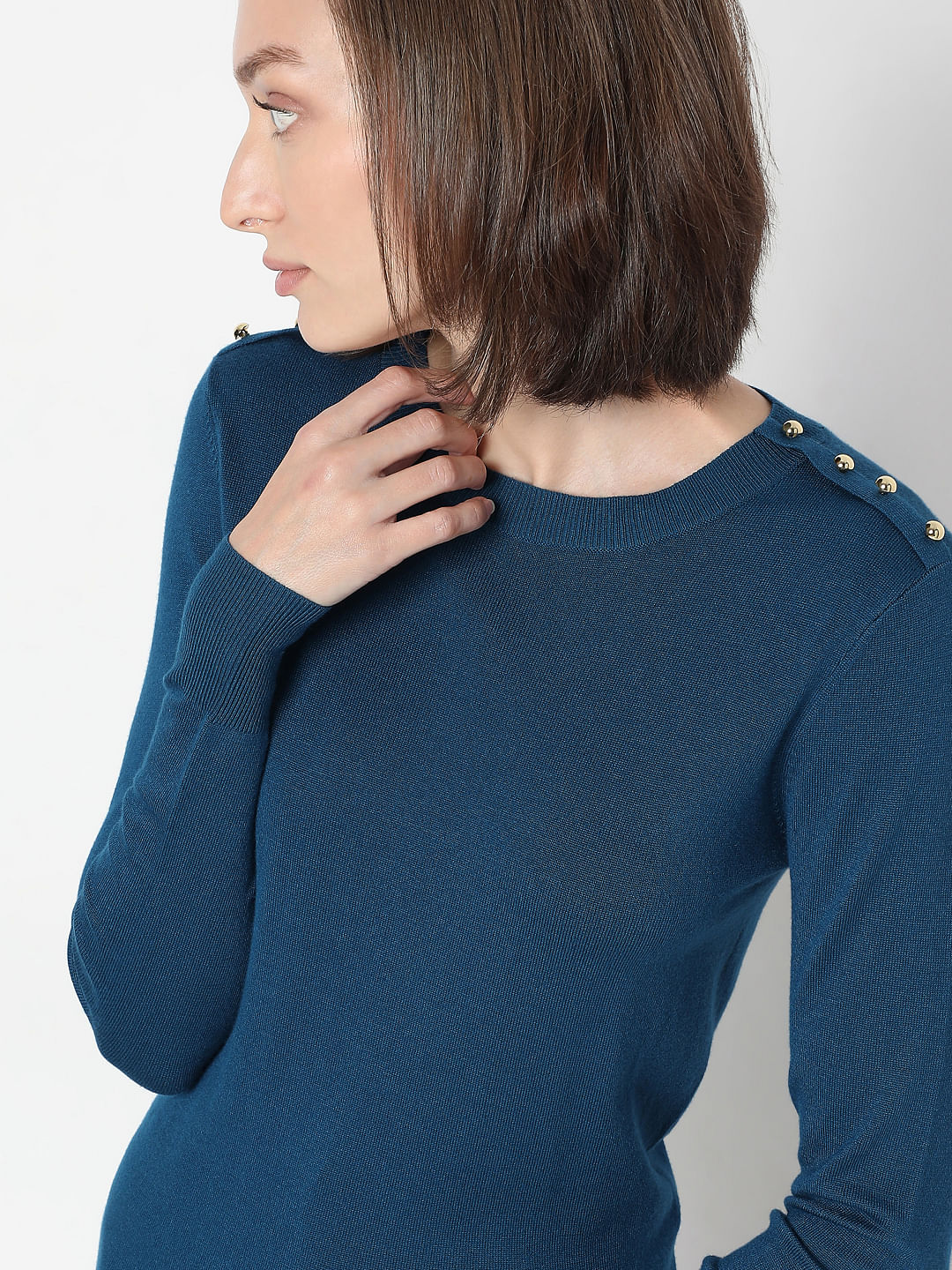 Blue Knit Pullover