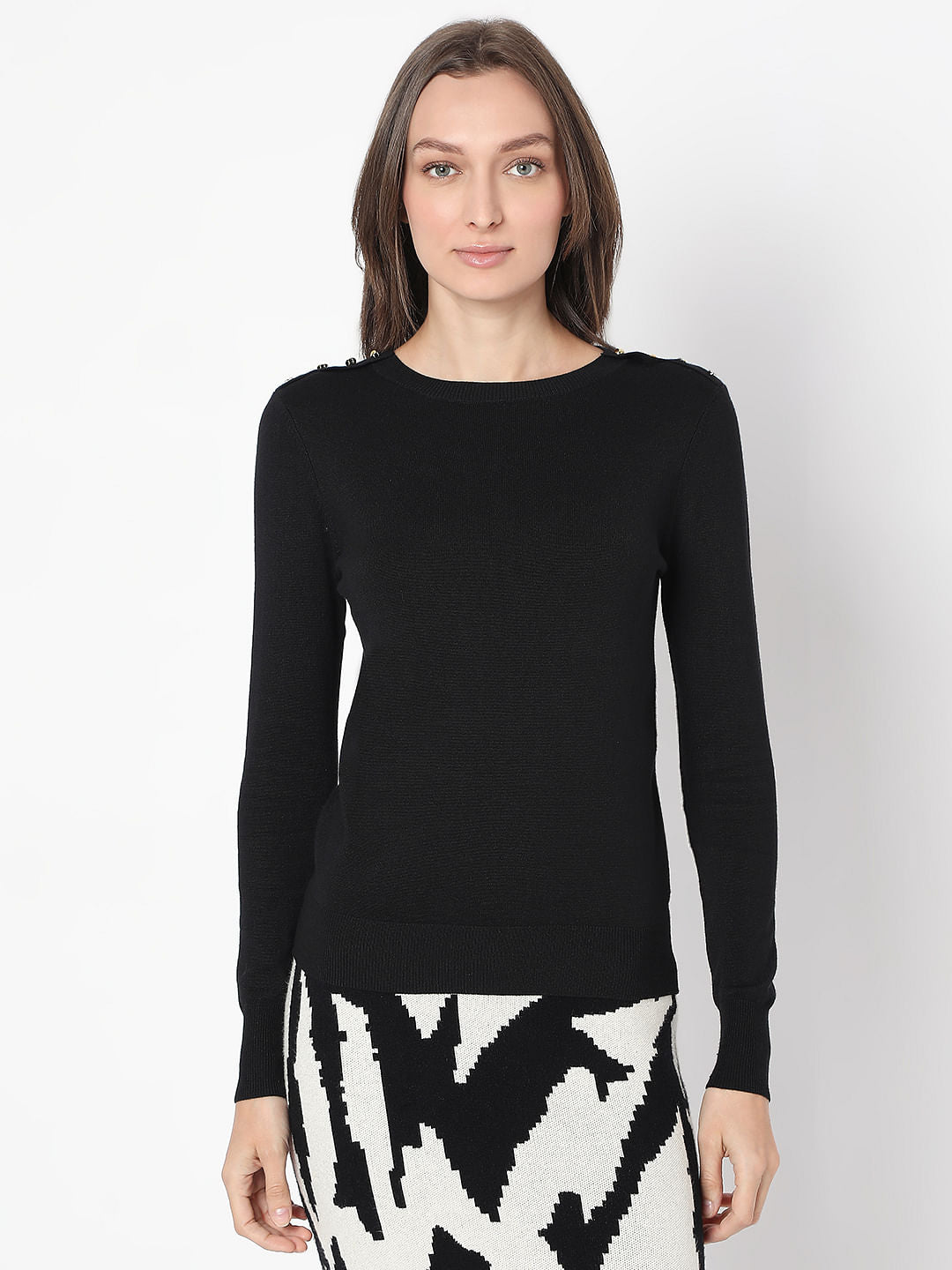 Black Knit Pullover
