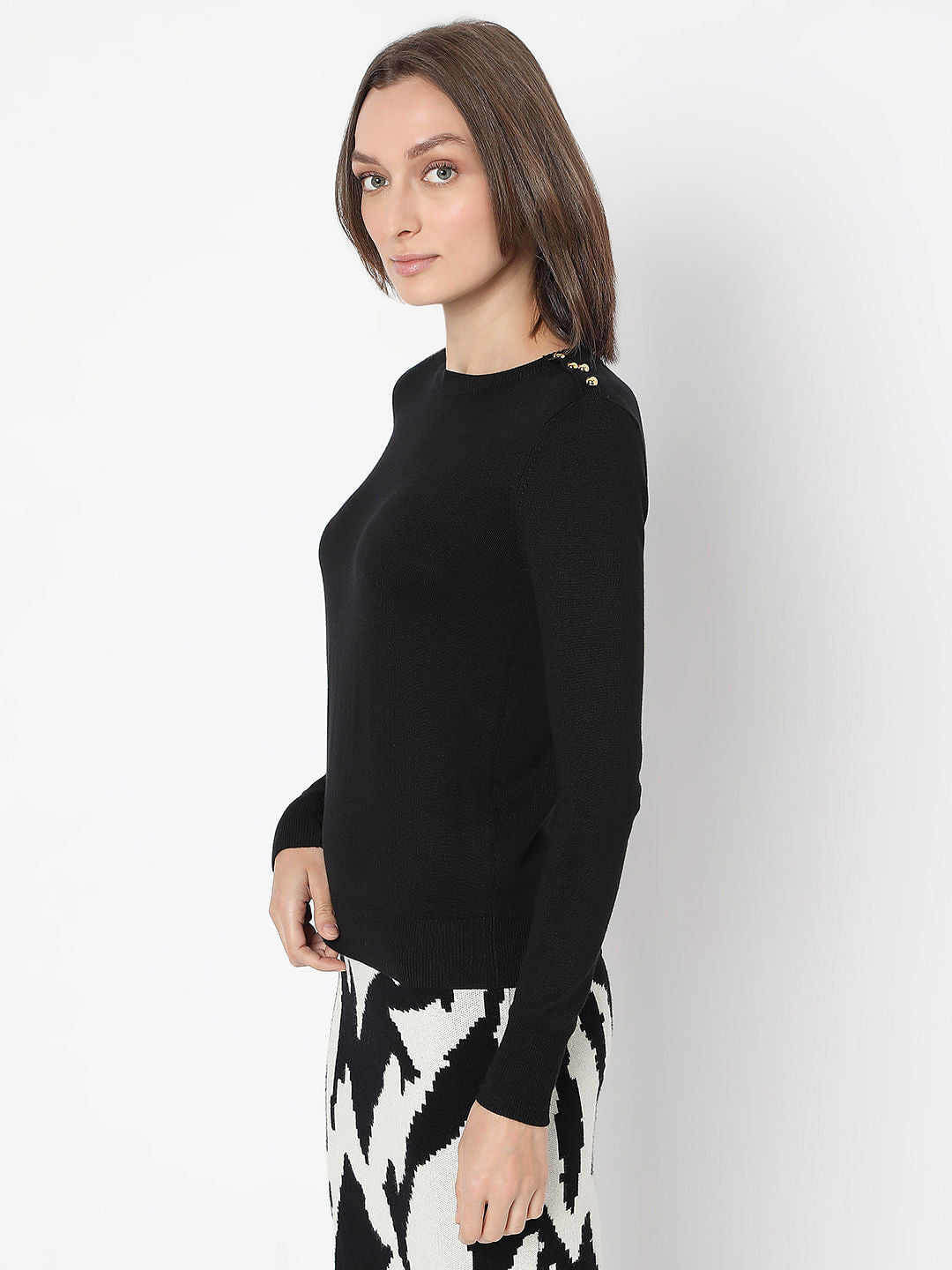 Black Knit Pullover