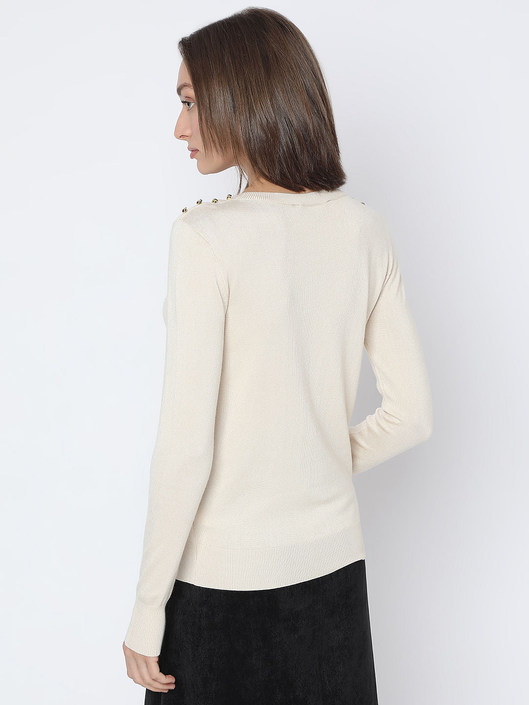 Ecru Knit Pullover