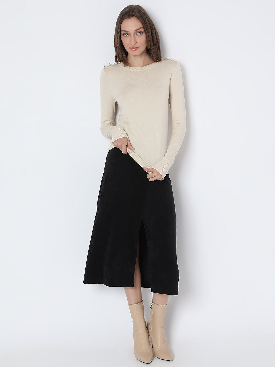 Ecru Knit Pullover