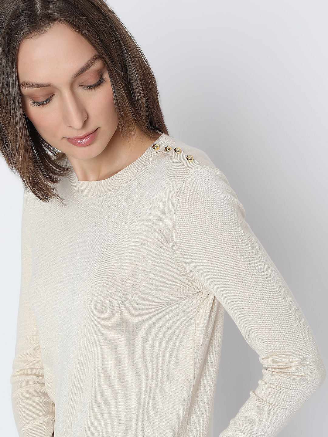 Ecru Knit Pullover
