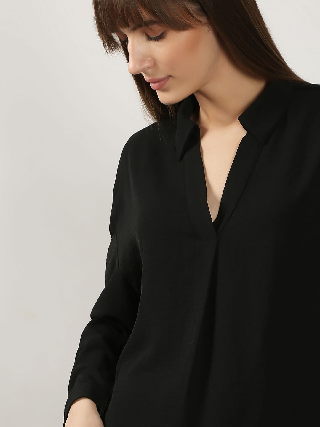 Black V Neck Top
