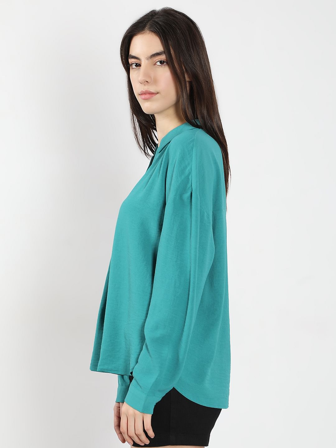Blue V-Neck Top