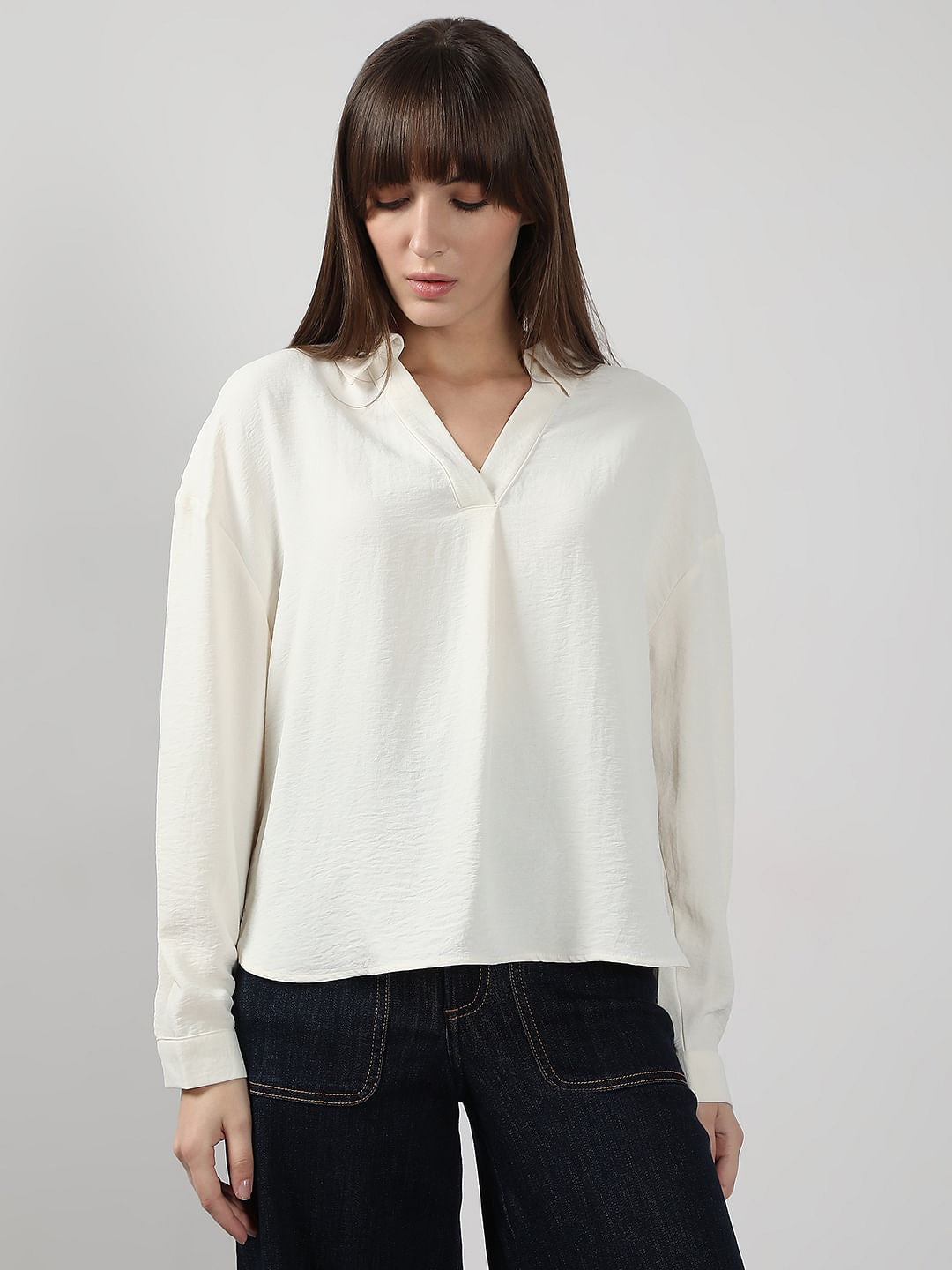 White Full Sleeves Top
