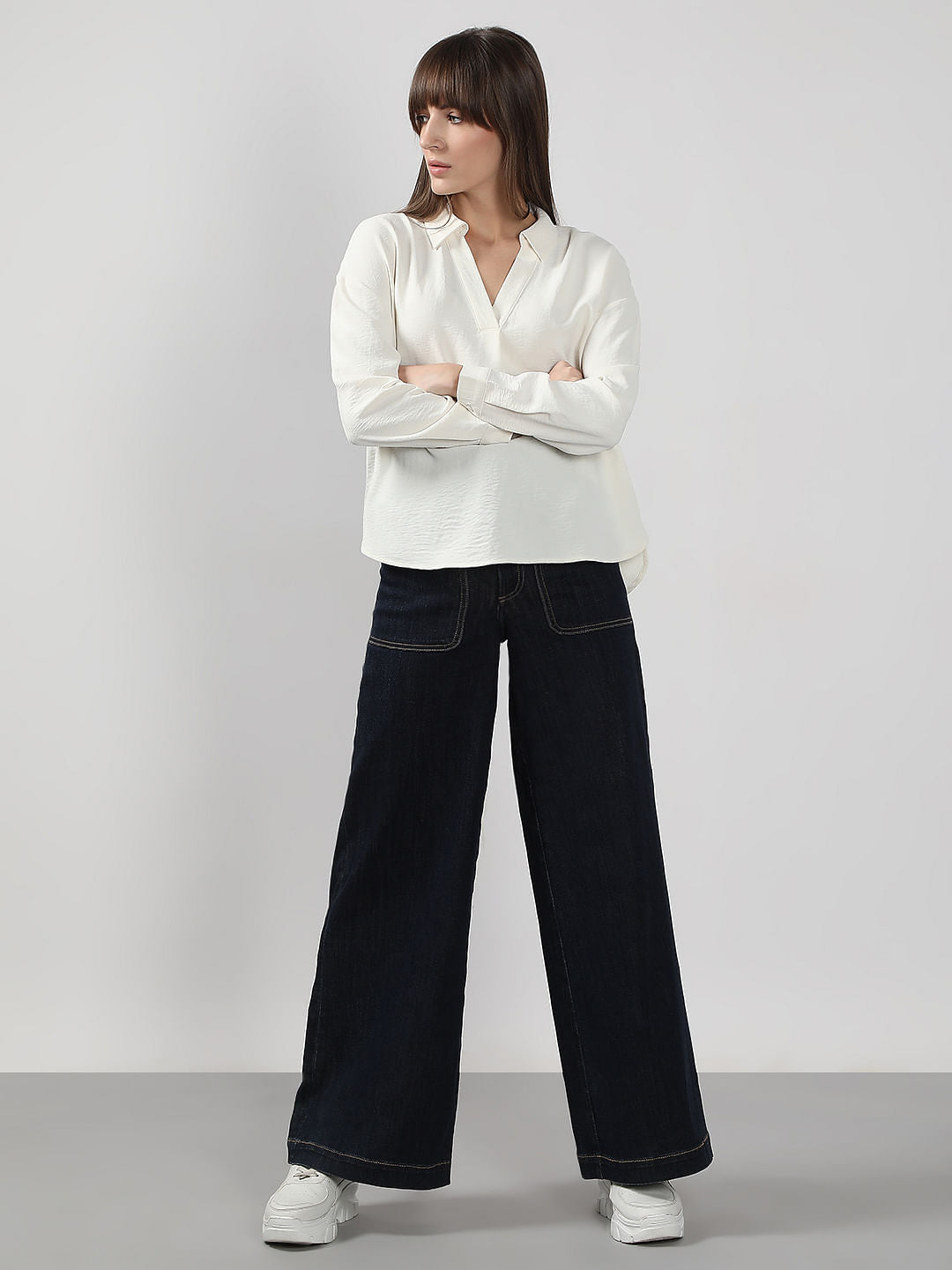 White Full Sleeves Top