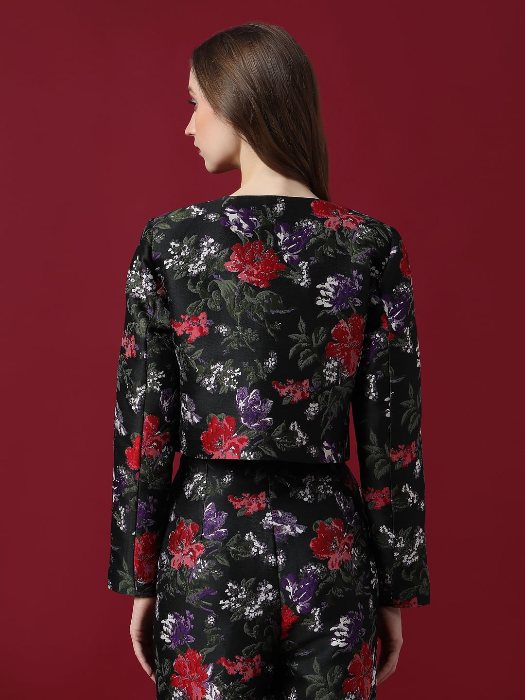 Marquee Black Floral Jacquard Co-Ord Set Jacket