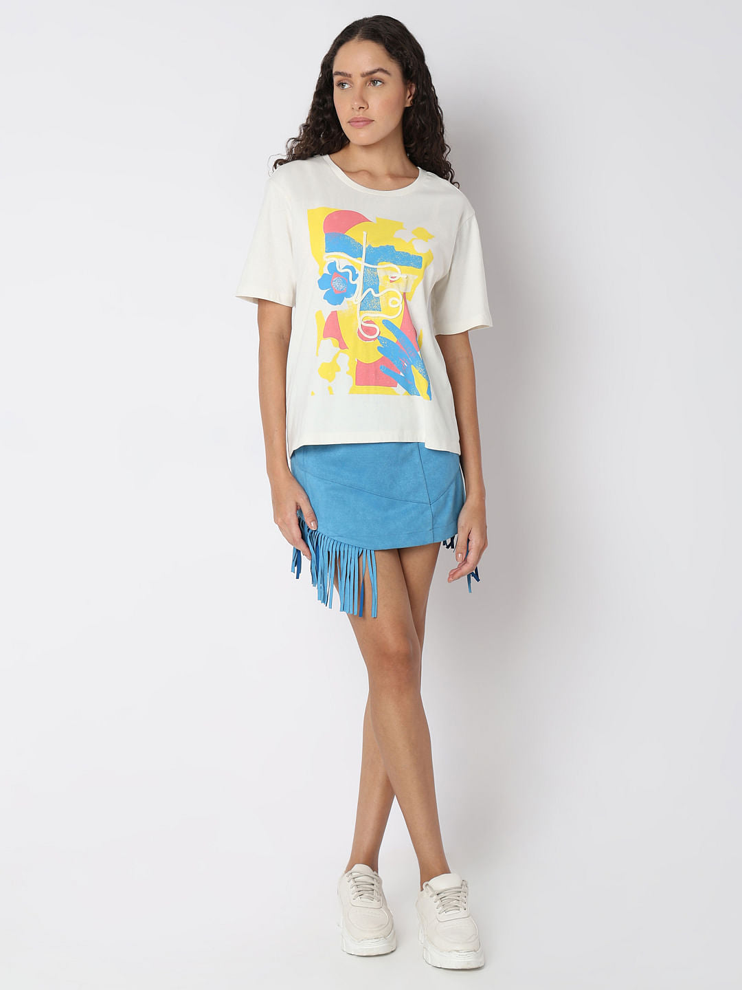 White Cording Detail T-Shirt