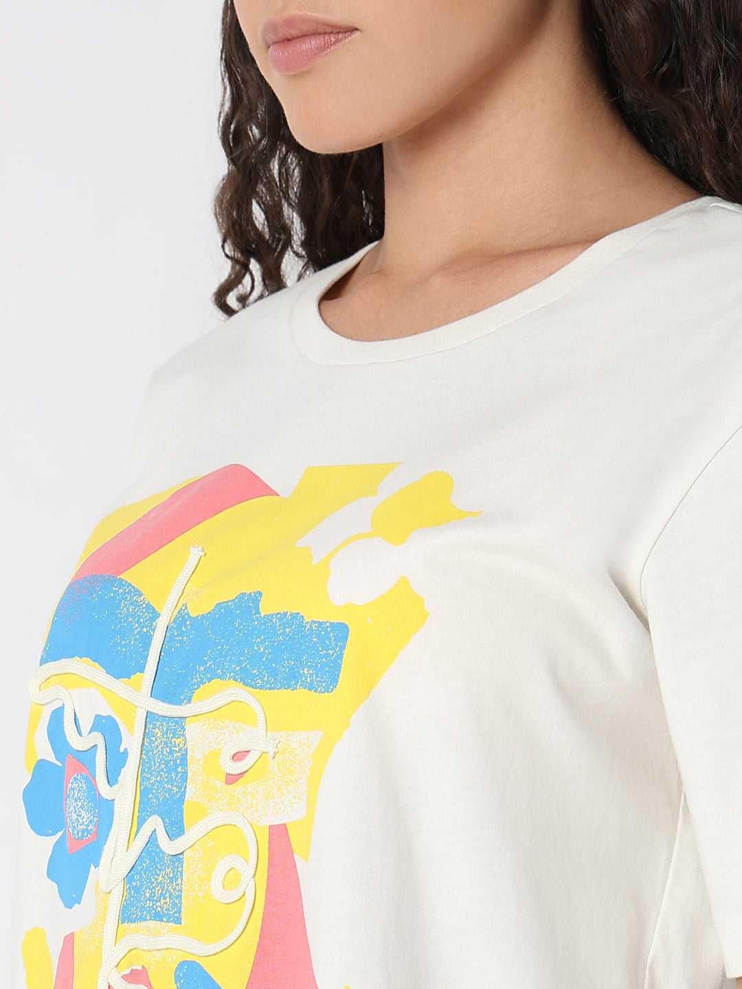 White Cording Detail T-Shirt