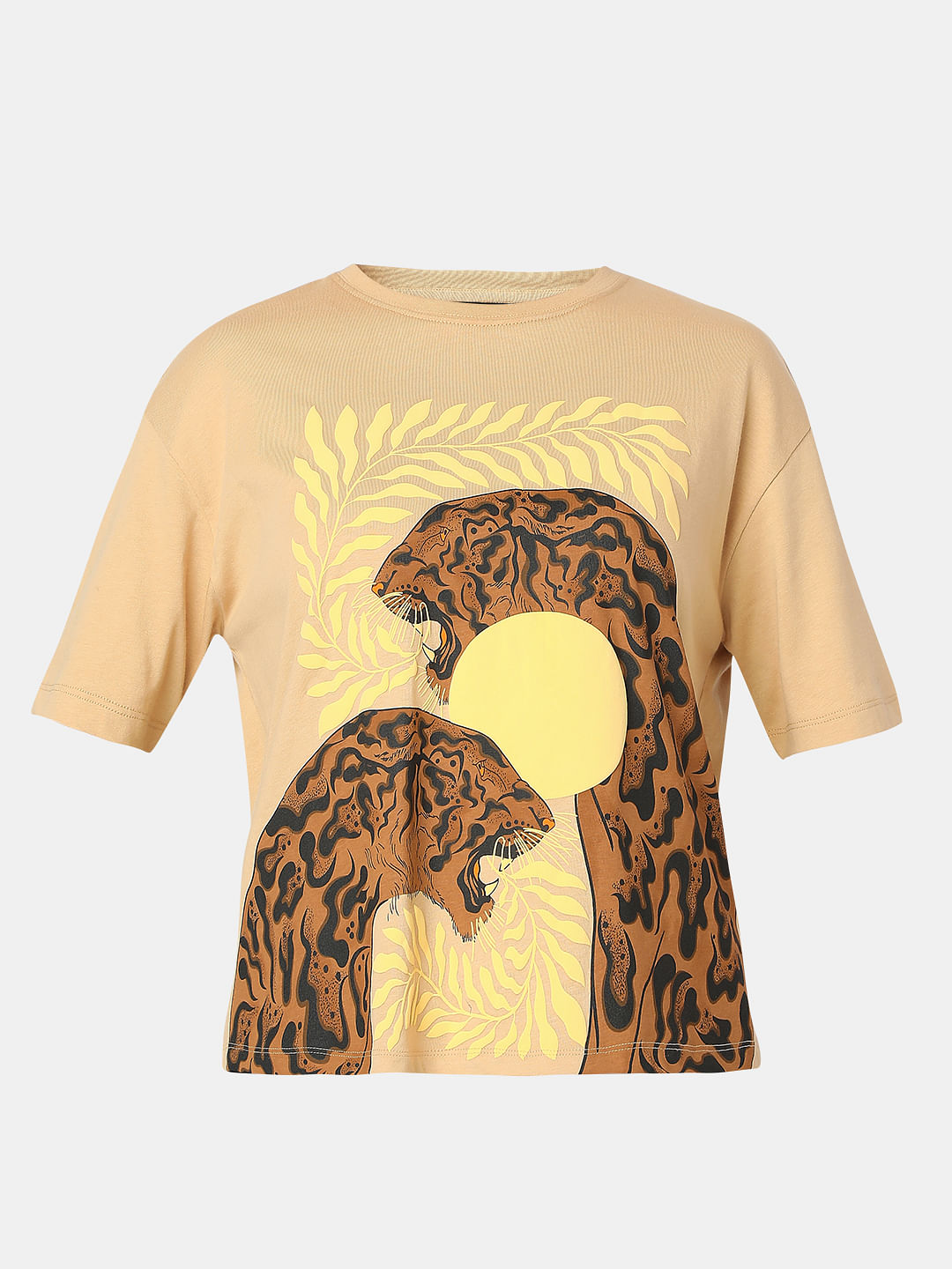 Beige Animal Print T-Shirt