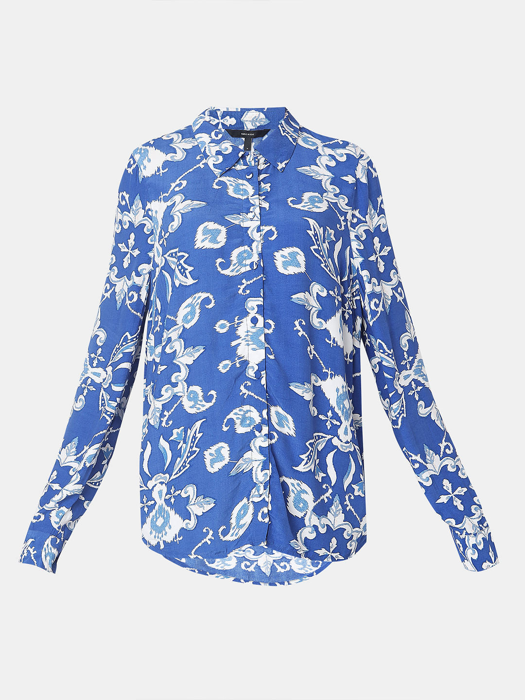Cobalt Blue Abstract Print Shirt