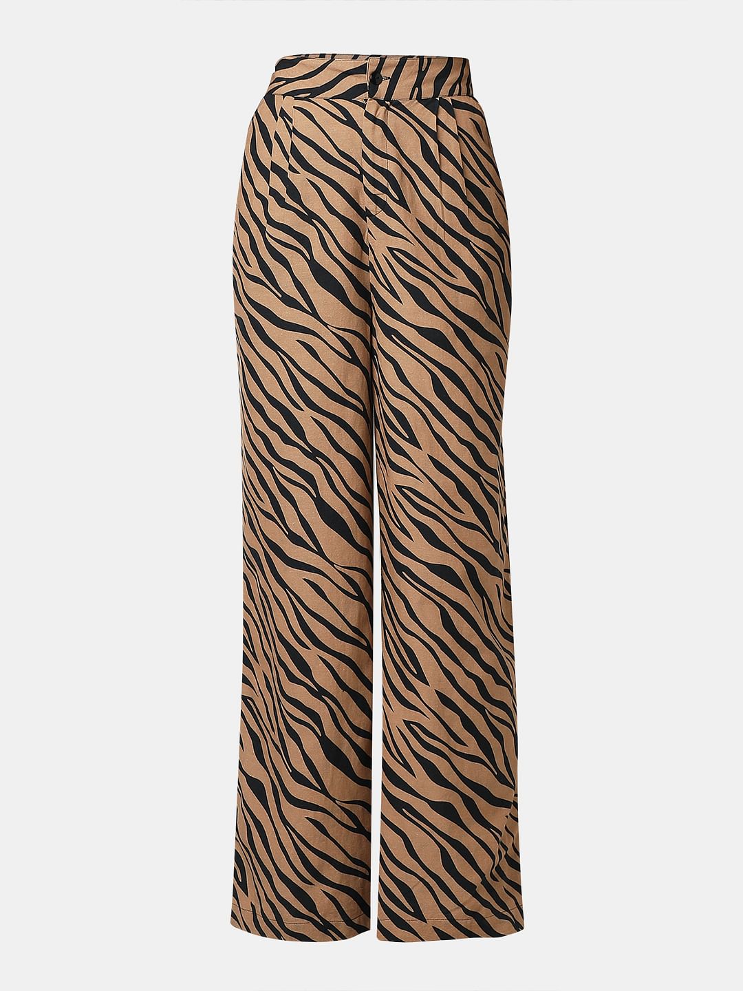 Brown Animal Print Co-Ord Set Pants