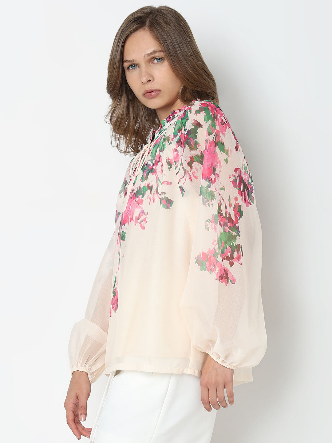 Pink Floral Print Top