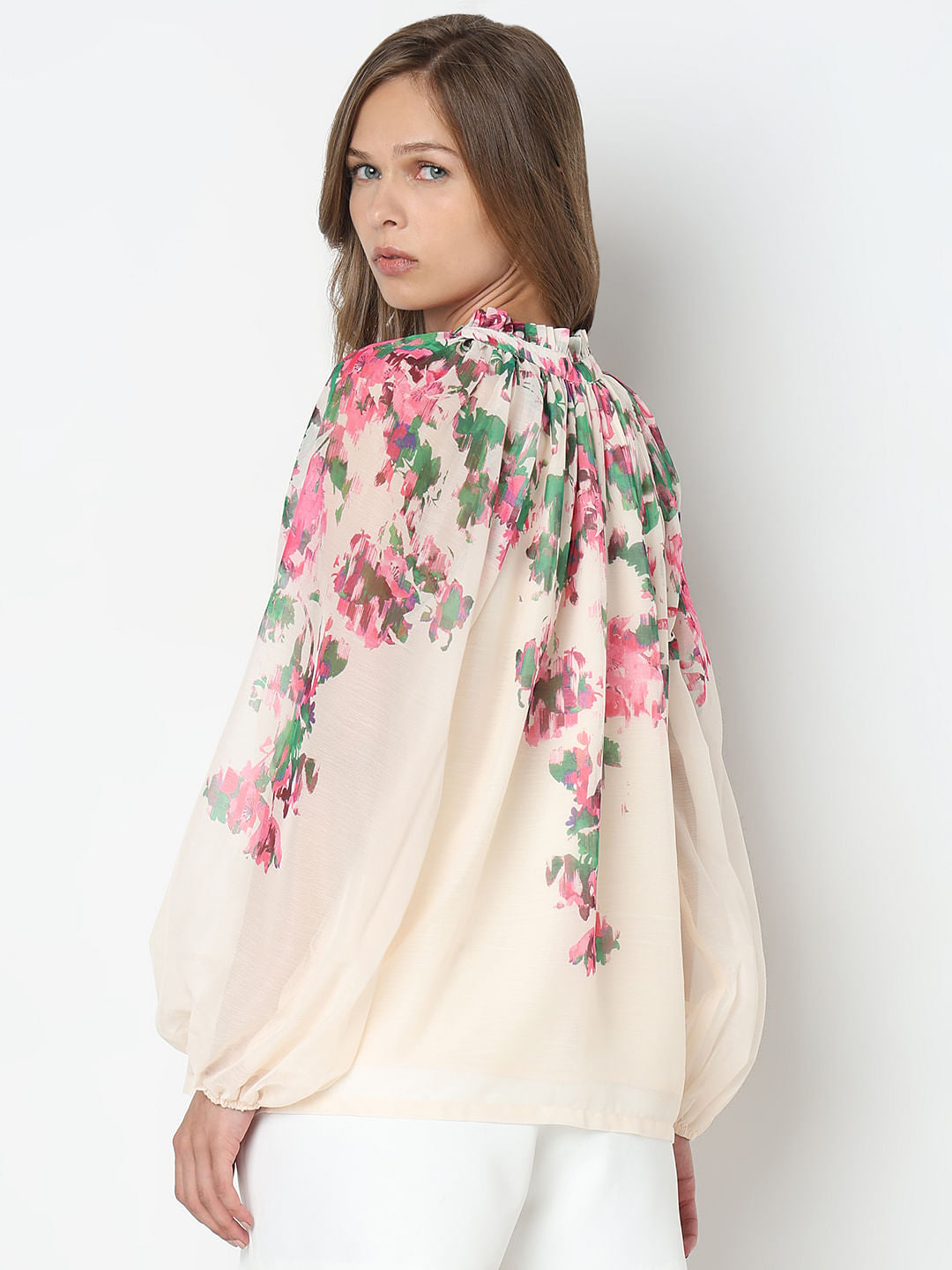 Pink Floral Print Top