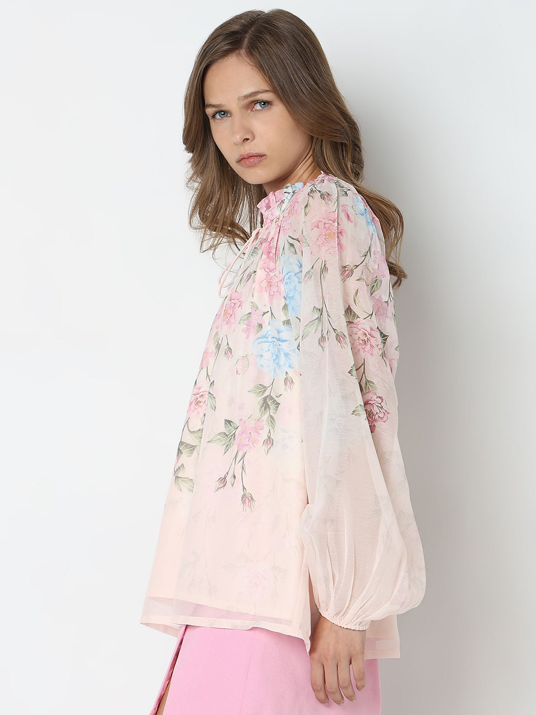 Light Pink Floral Print Top