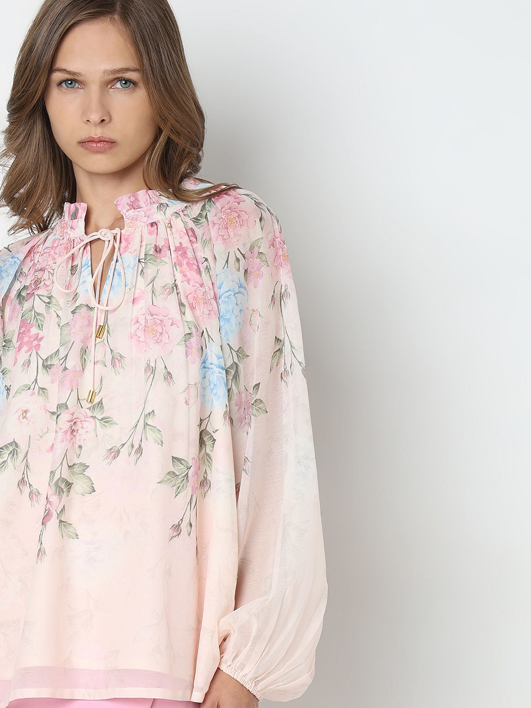 Light Pink Floral Print Top
