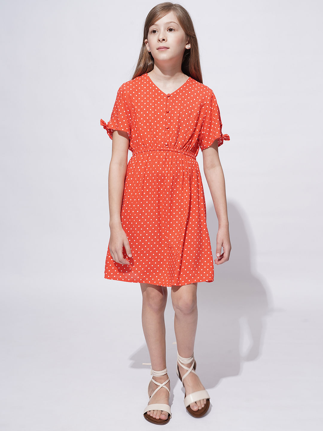 Girls Red Polka Dot Dress