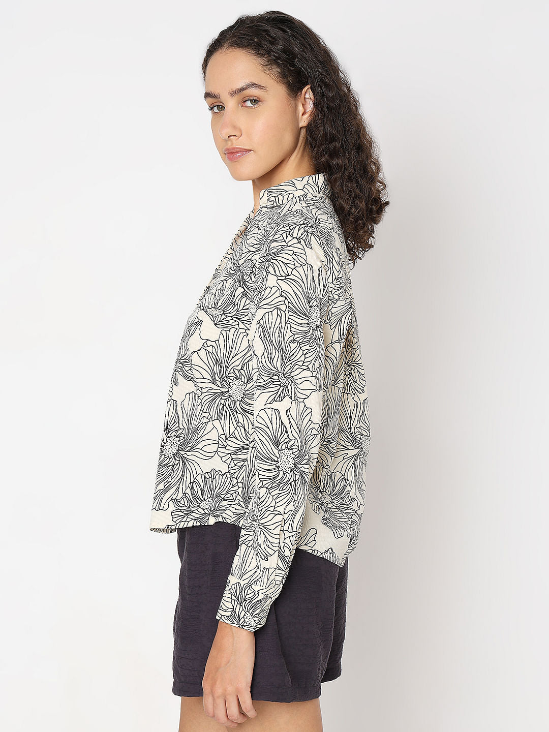 Cream Printed Shirt