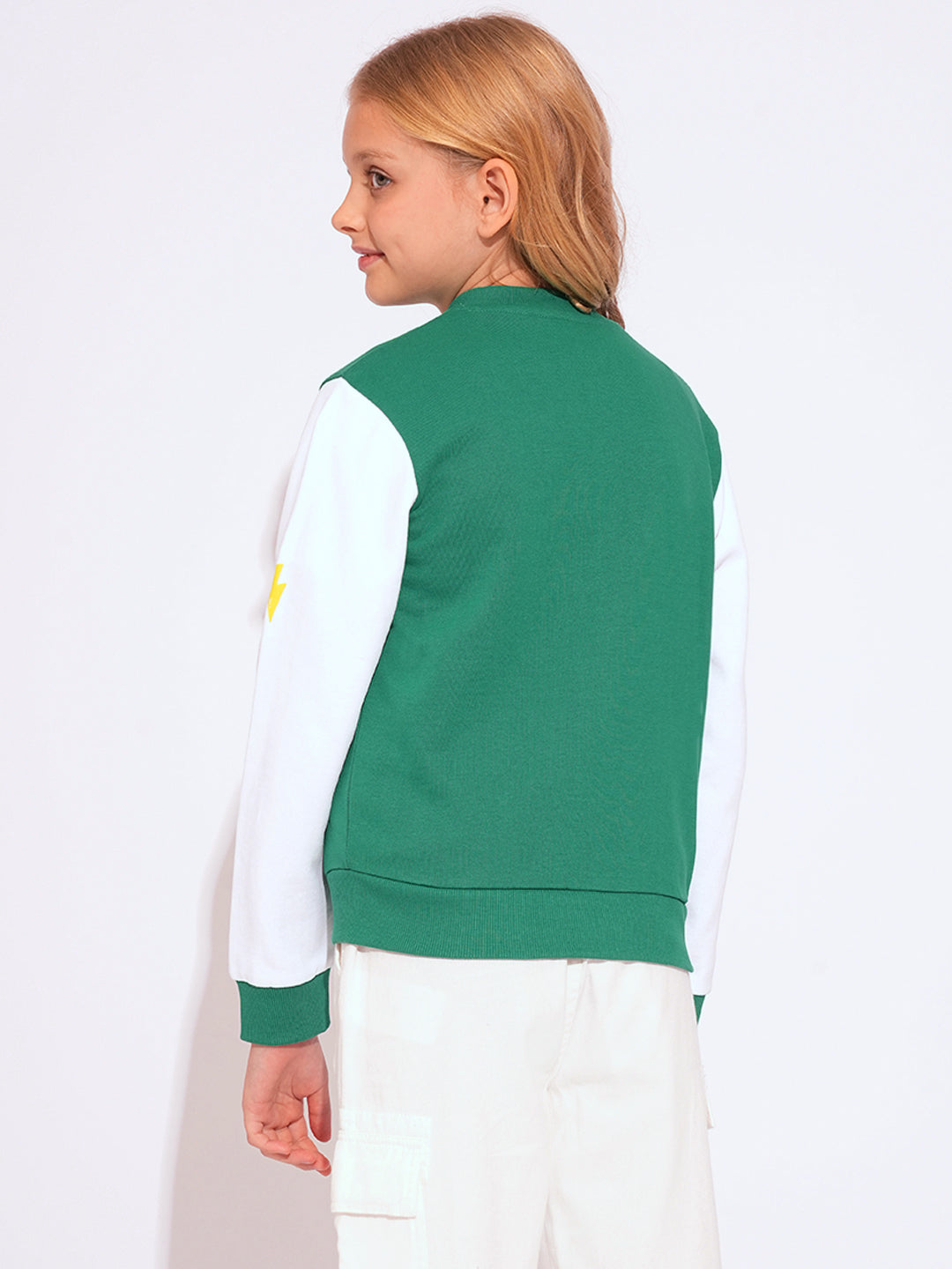 Girls Applique Detail Varsity Jacket