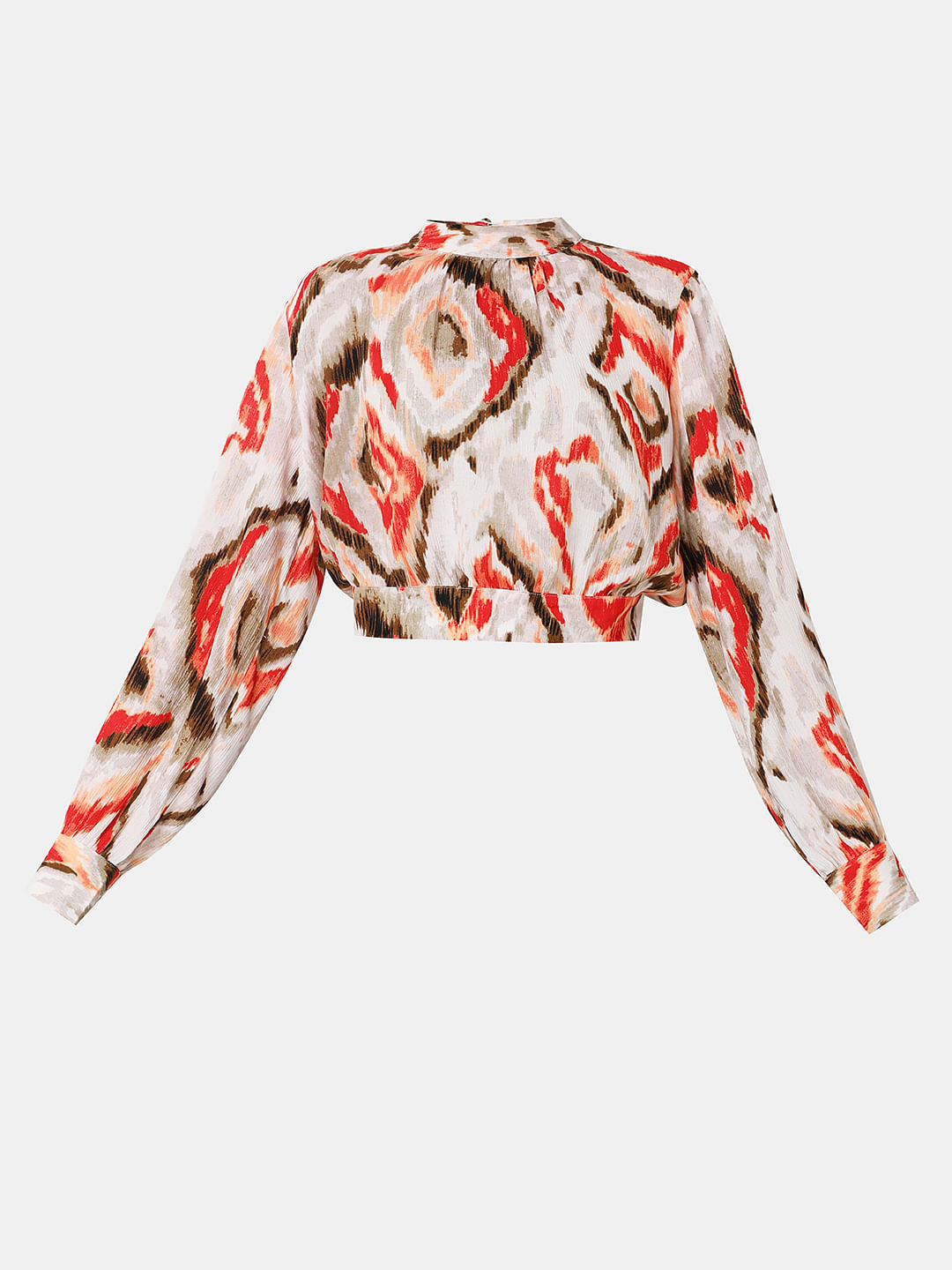 Beige Abstract Print Top
