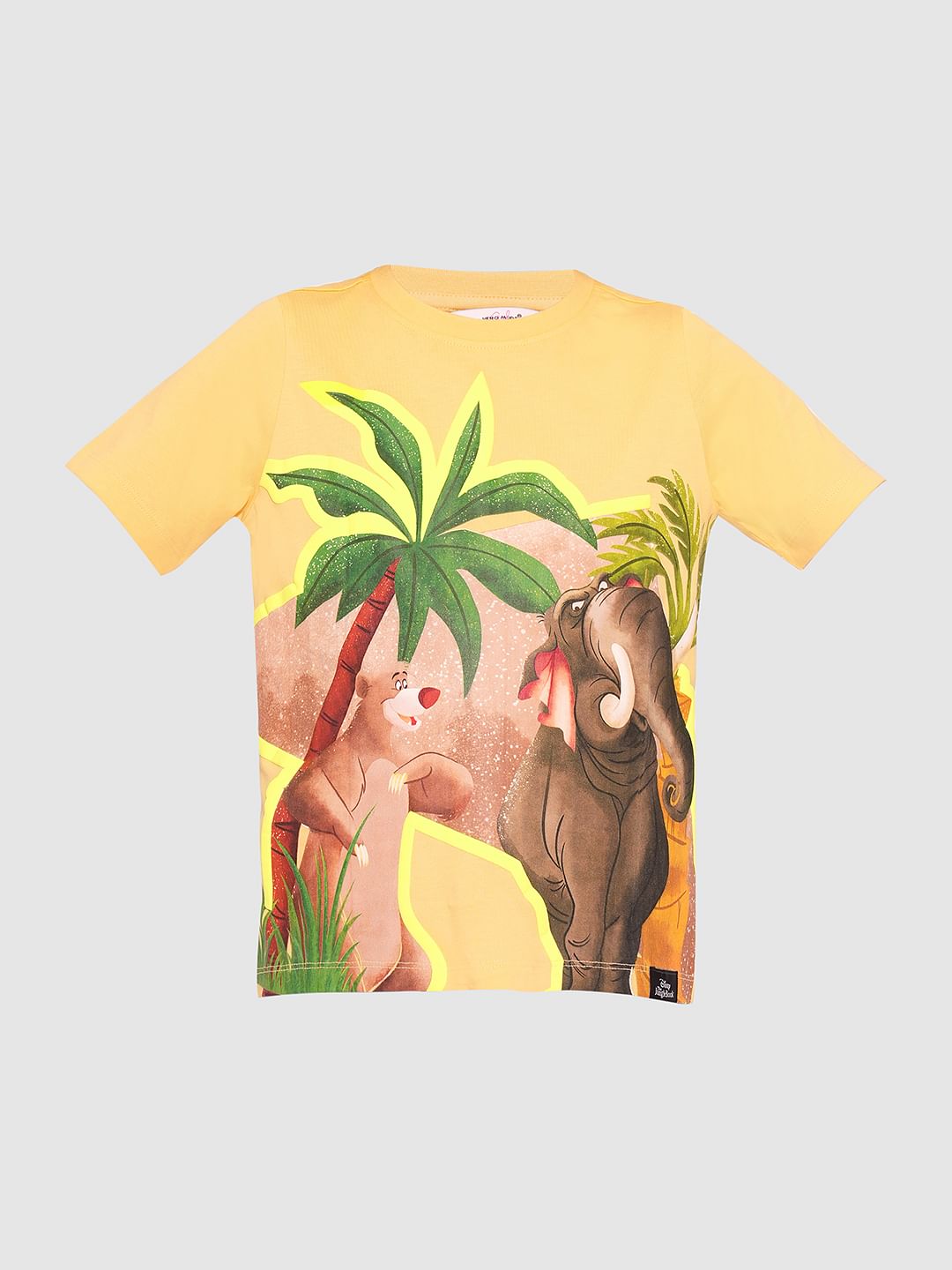 X Jungle Book Yellow Printed Cotton T-Shirt