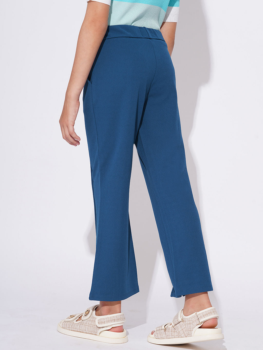Girls Blue Flare Pants