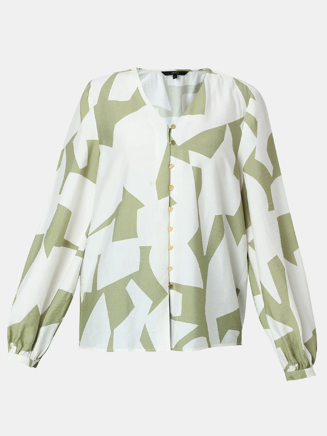 Beige Abstract Print Shirt