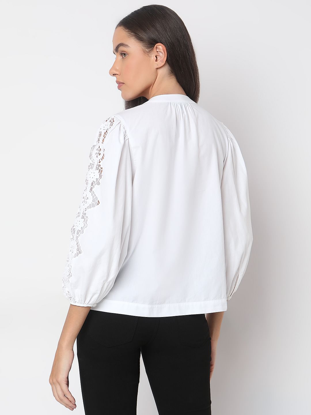 White V-Neck Top