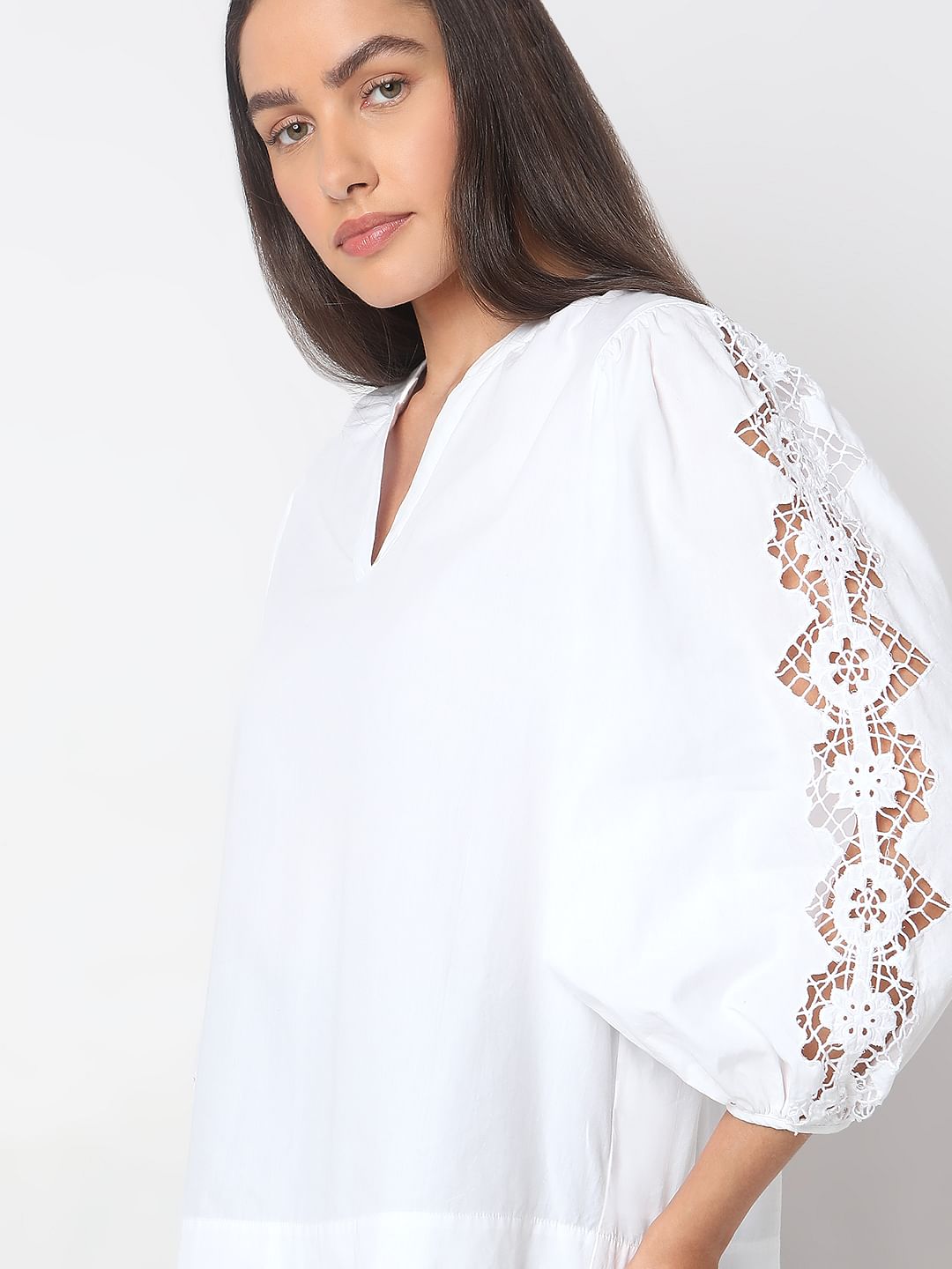 White V-Neck Top
