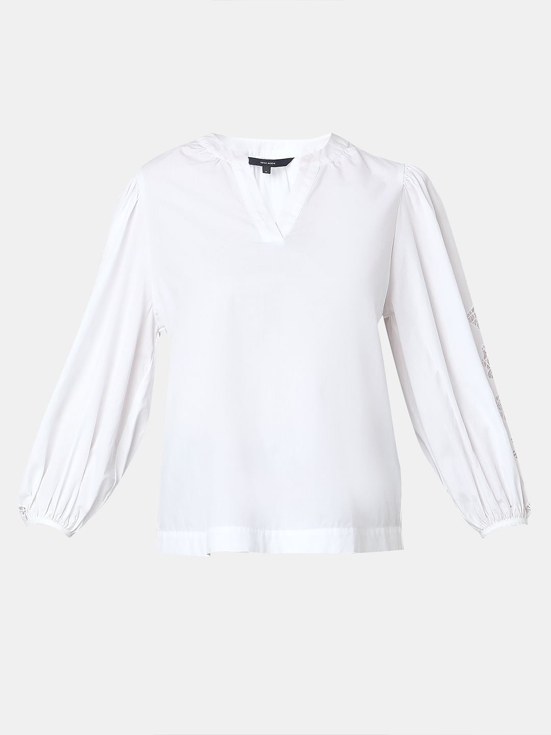 White V-Neck Top