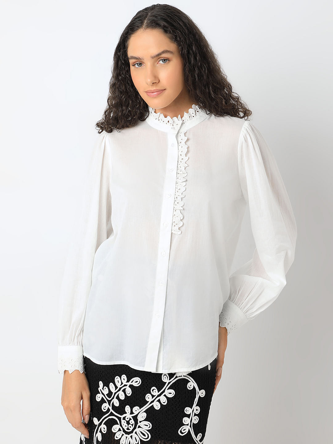 White Full Sleeves Top