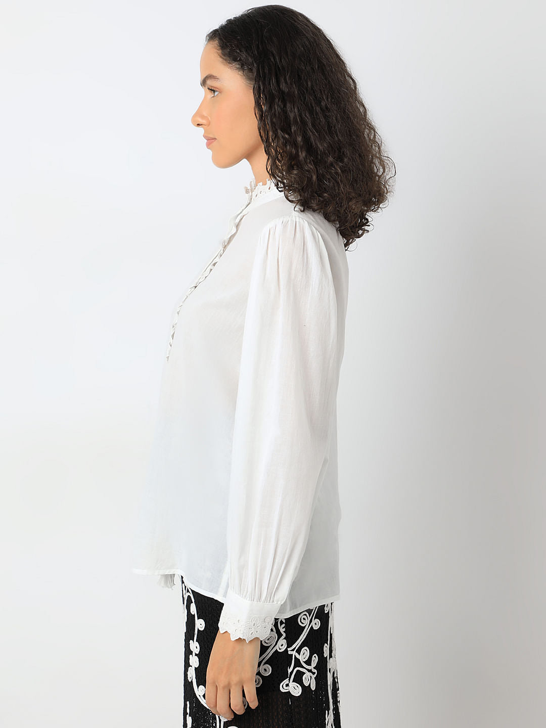 White Full Sleeves Top