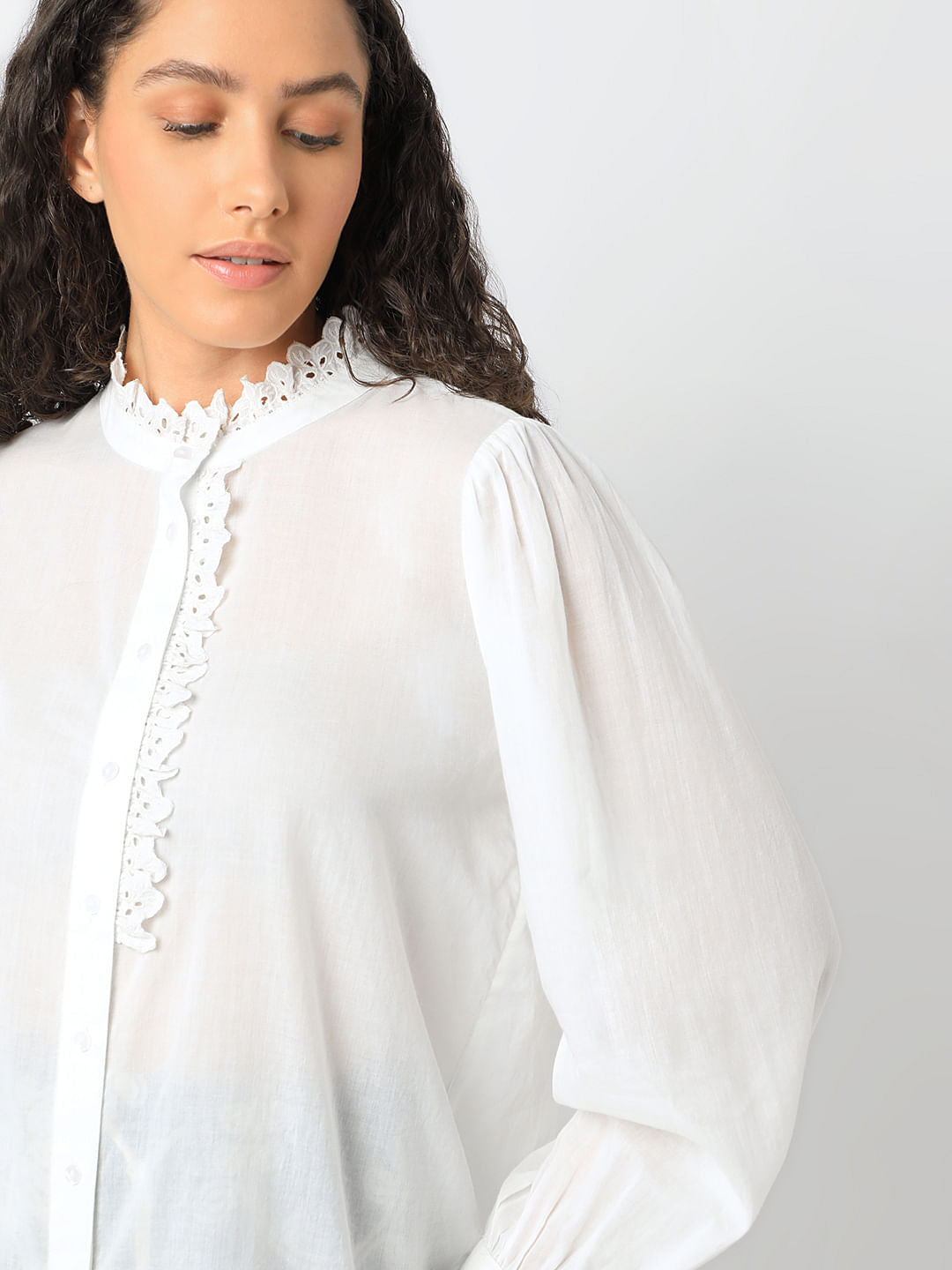 White Full Sleeves Top