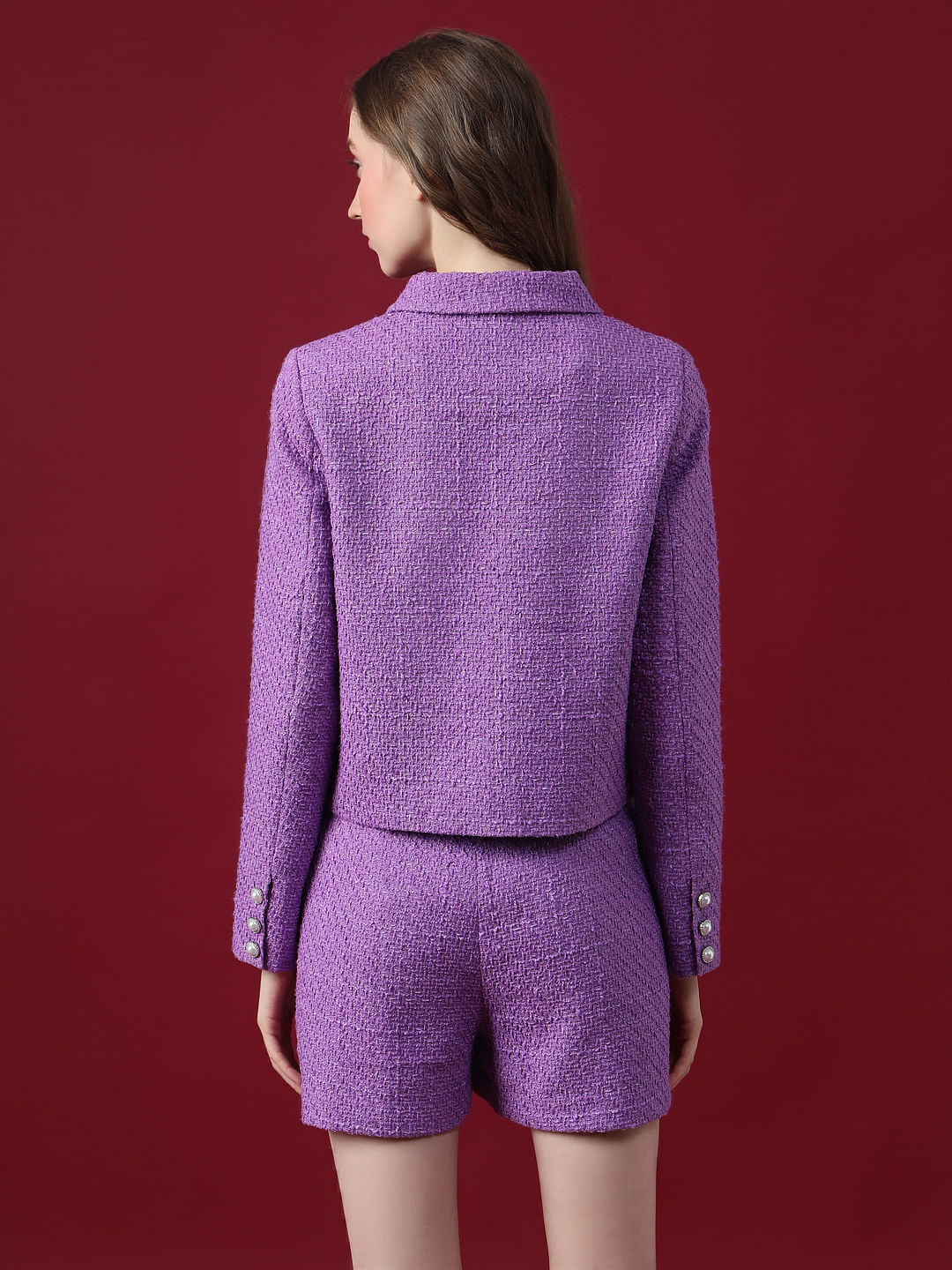 Marquee Purple Tweed Co-Ord Set Jacket