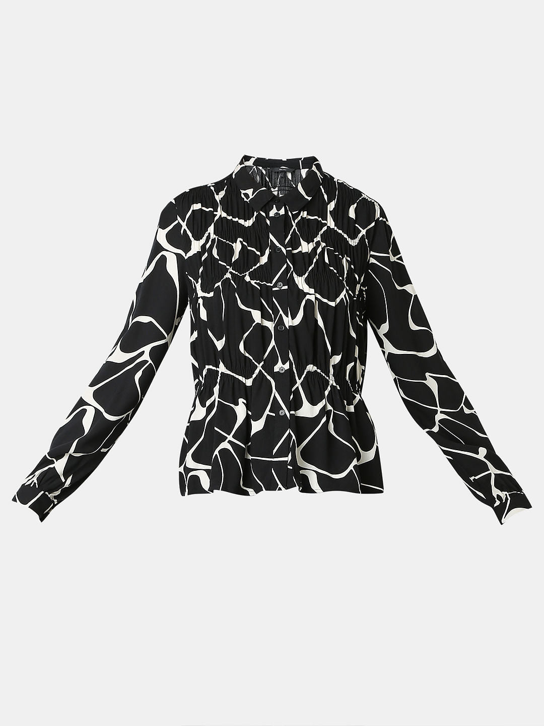 Black Abstract Print Shirt