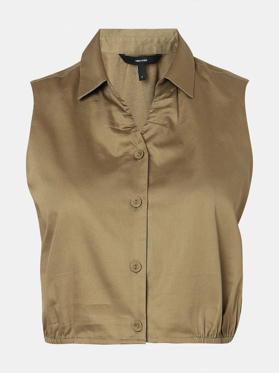 Green Sleeveless Co-Ord Set Shirt