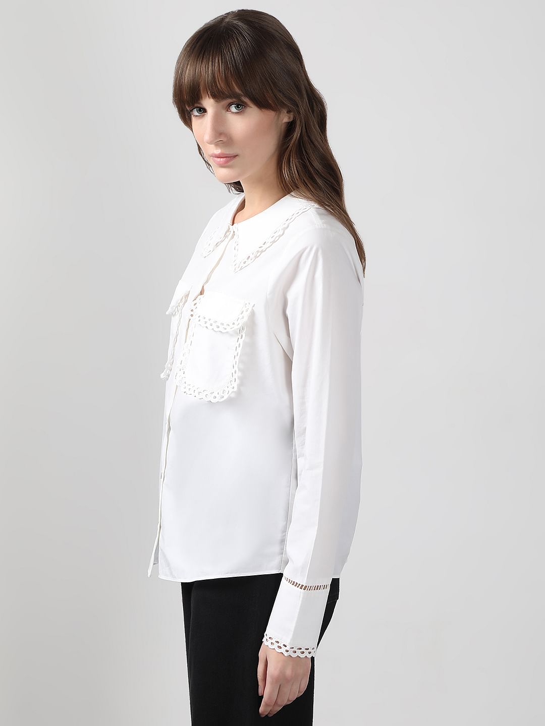 Off-White Lace Cotton Shirt