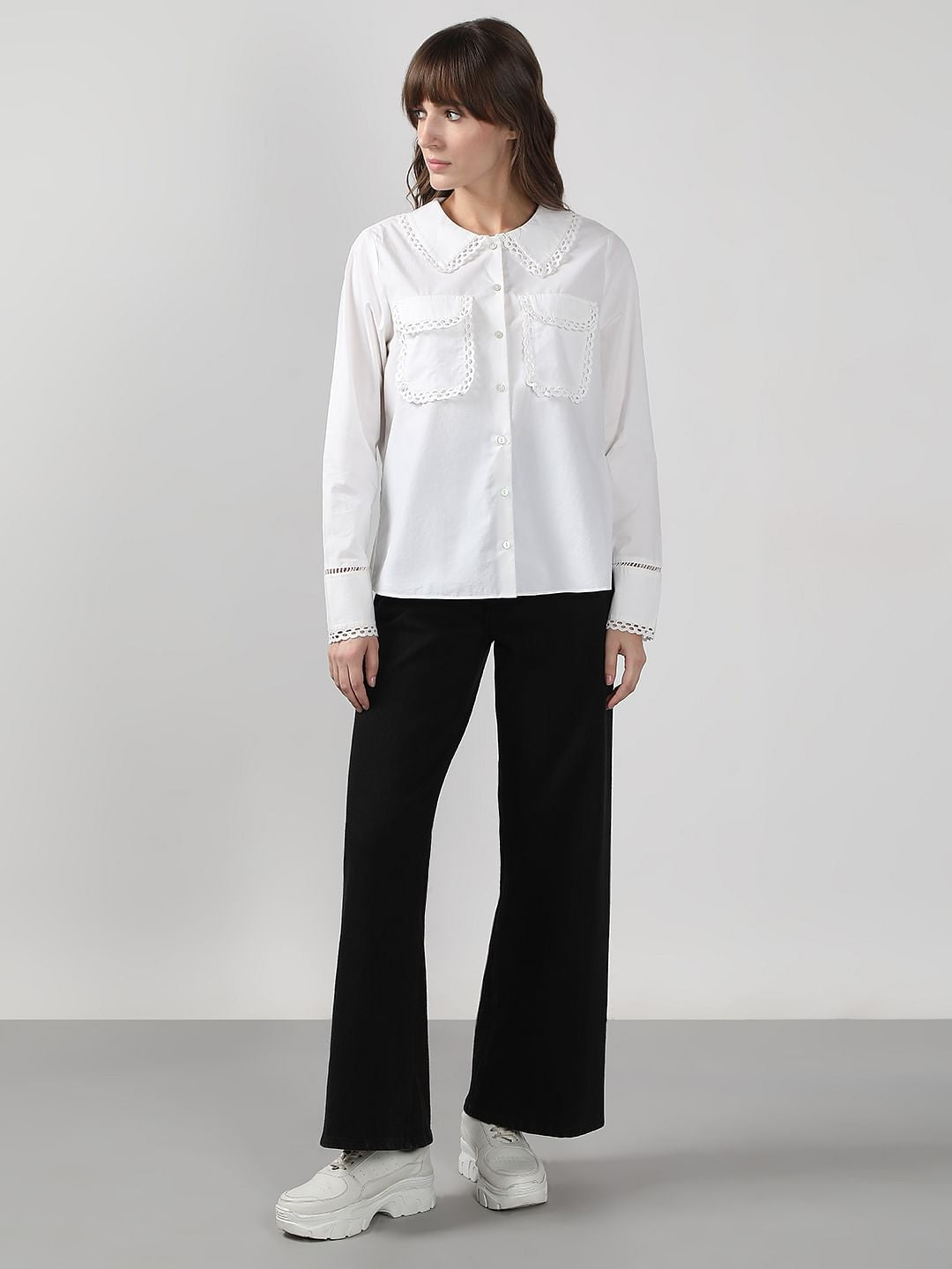 Off-White Lace Cotton Shirt