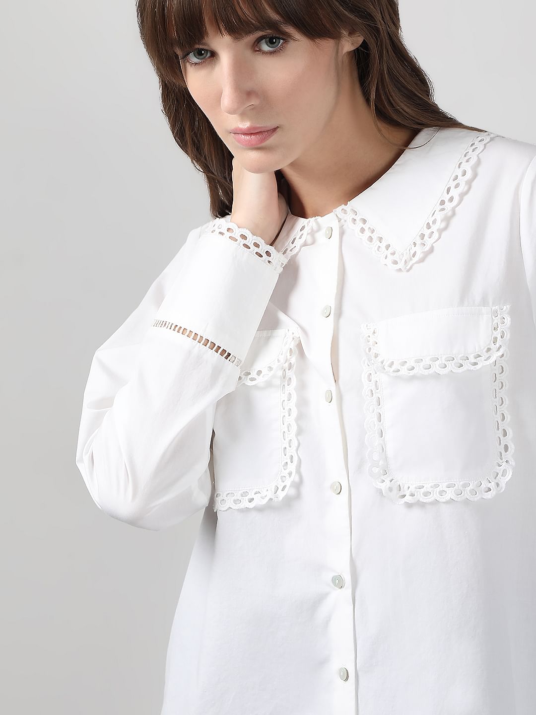 Off-White Lace Cotton Shirt