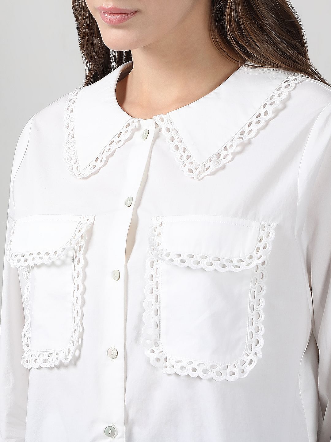 Off-White Lace Cotton Shirt