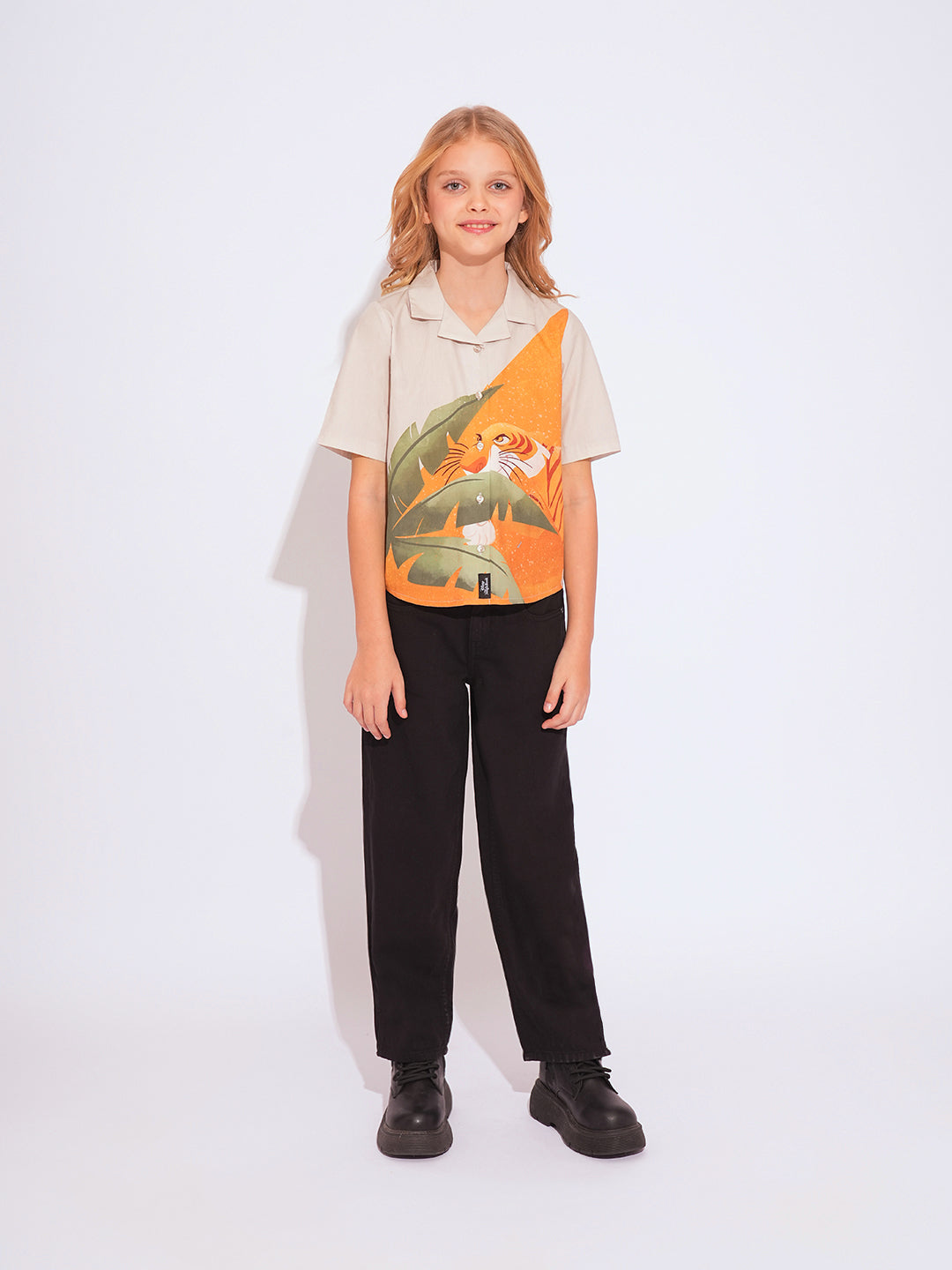 GIRLS Black Straight Fit Jeans