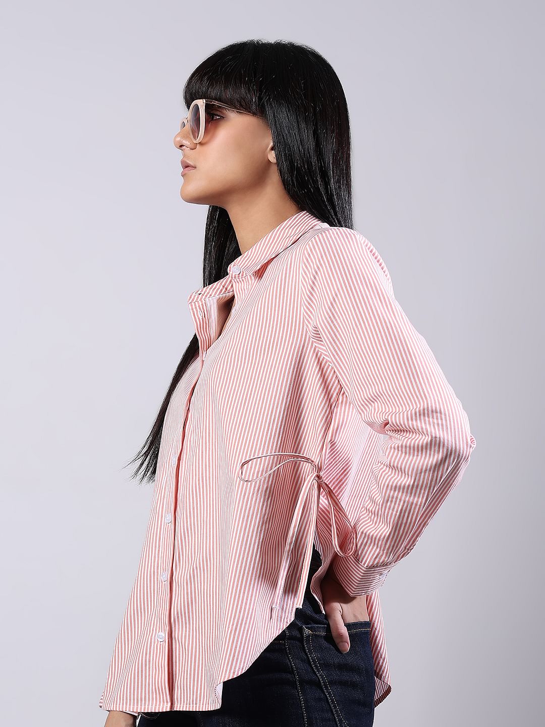 Pink Striped Cotton Shirt