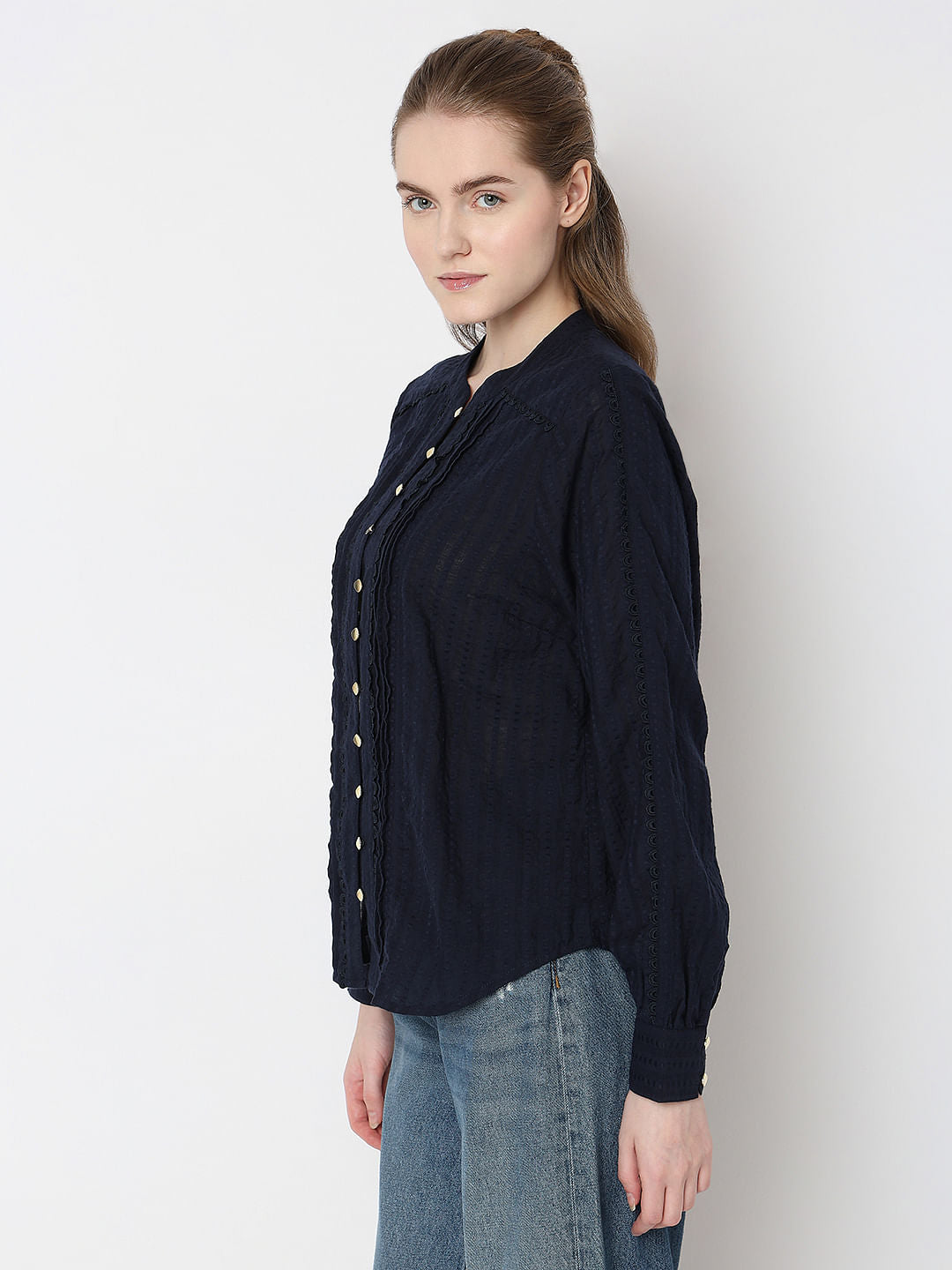Navy Blue Cotton Top