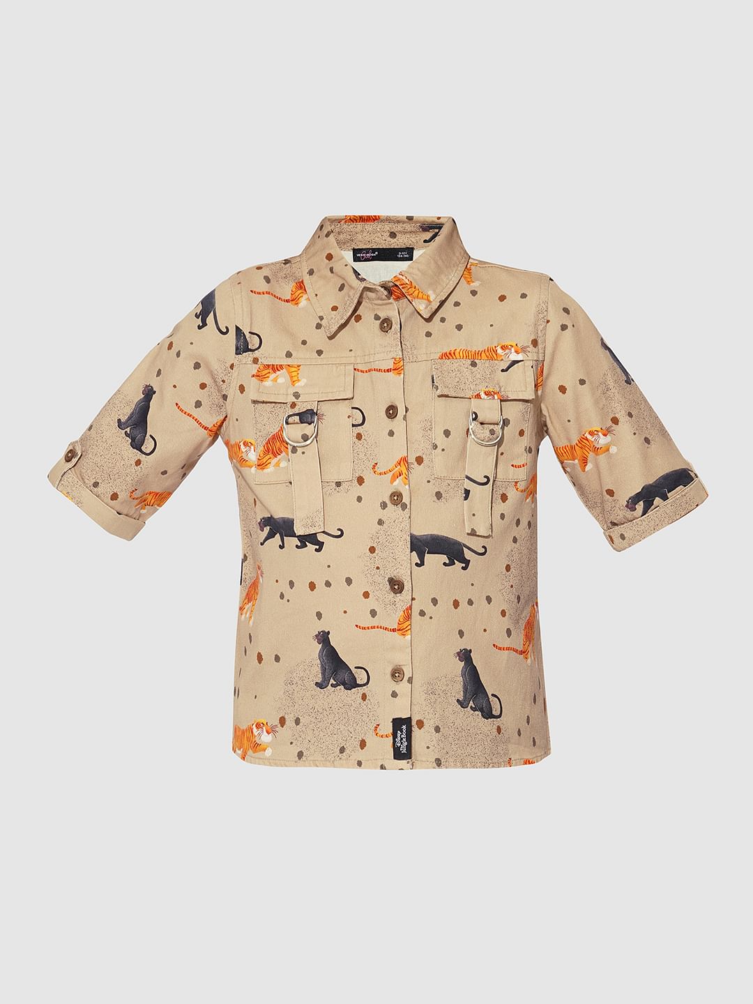 Girls Beige Jungle Book Print Shirt