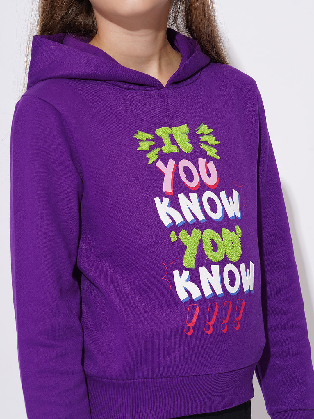 Girls Purple Hooded Sweatshirt
