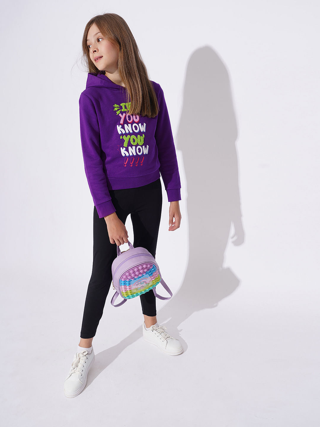 Girls Purple Hooded Sweatshirt
