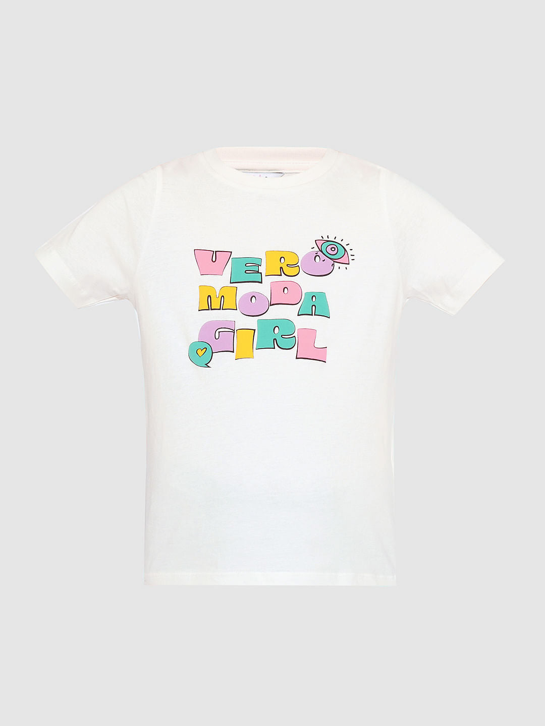 Girls White Logo Print T-Shirt