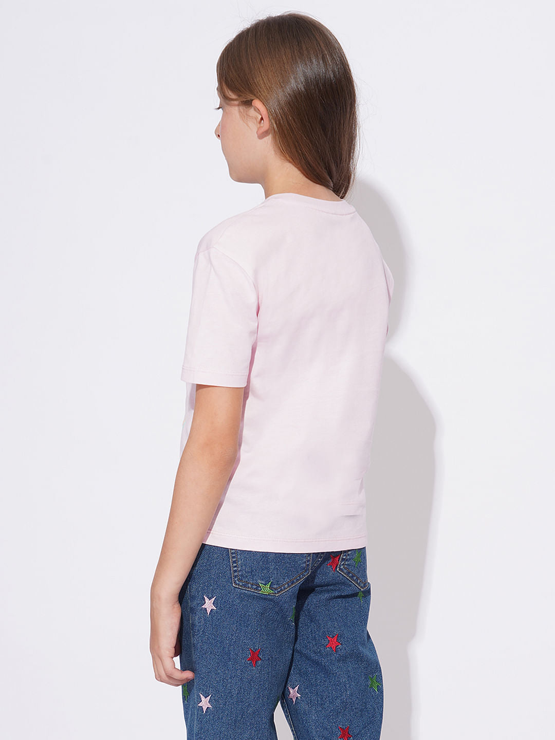 Girls Pink Printed T-Shirt