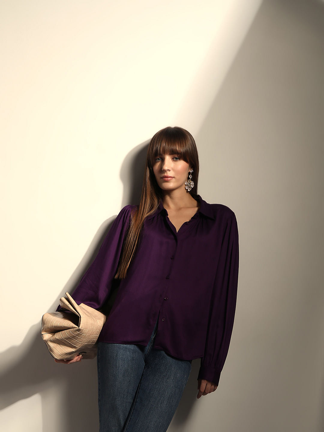 Dark Purple Full Sleeves Shirt