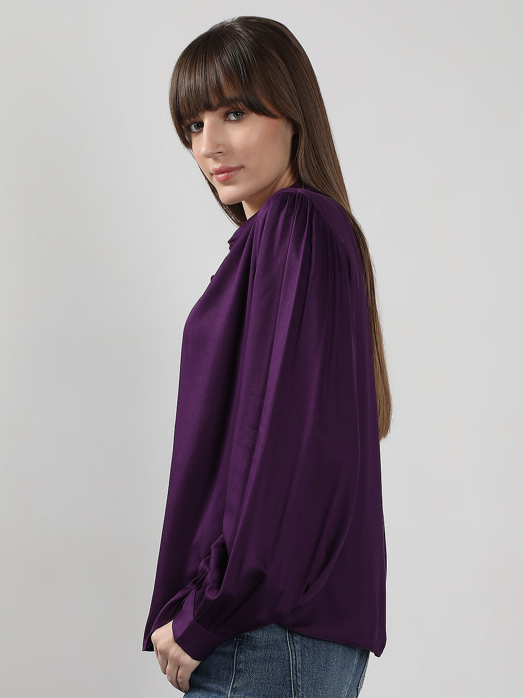 Dark Purple Full Sleeves Shirt